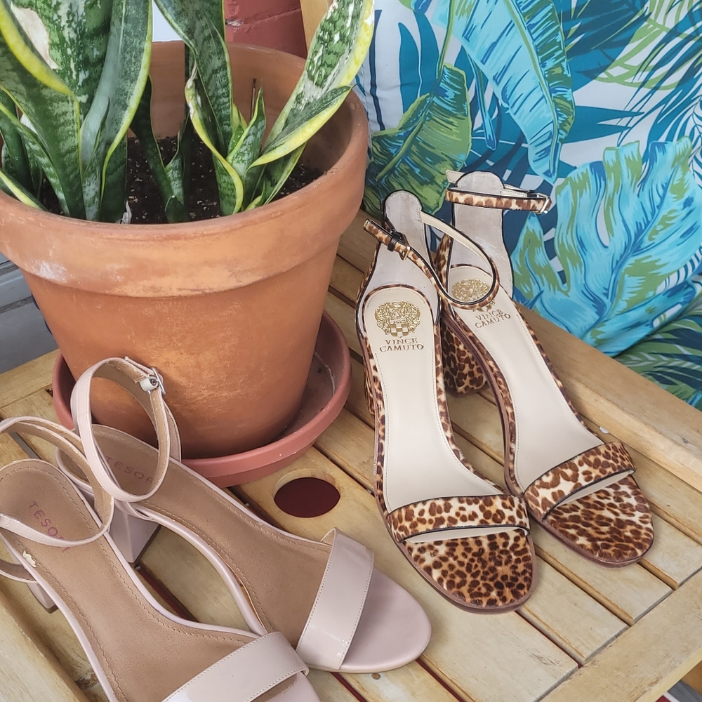 Size 12M T-Straps with  chunky 2"heels.